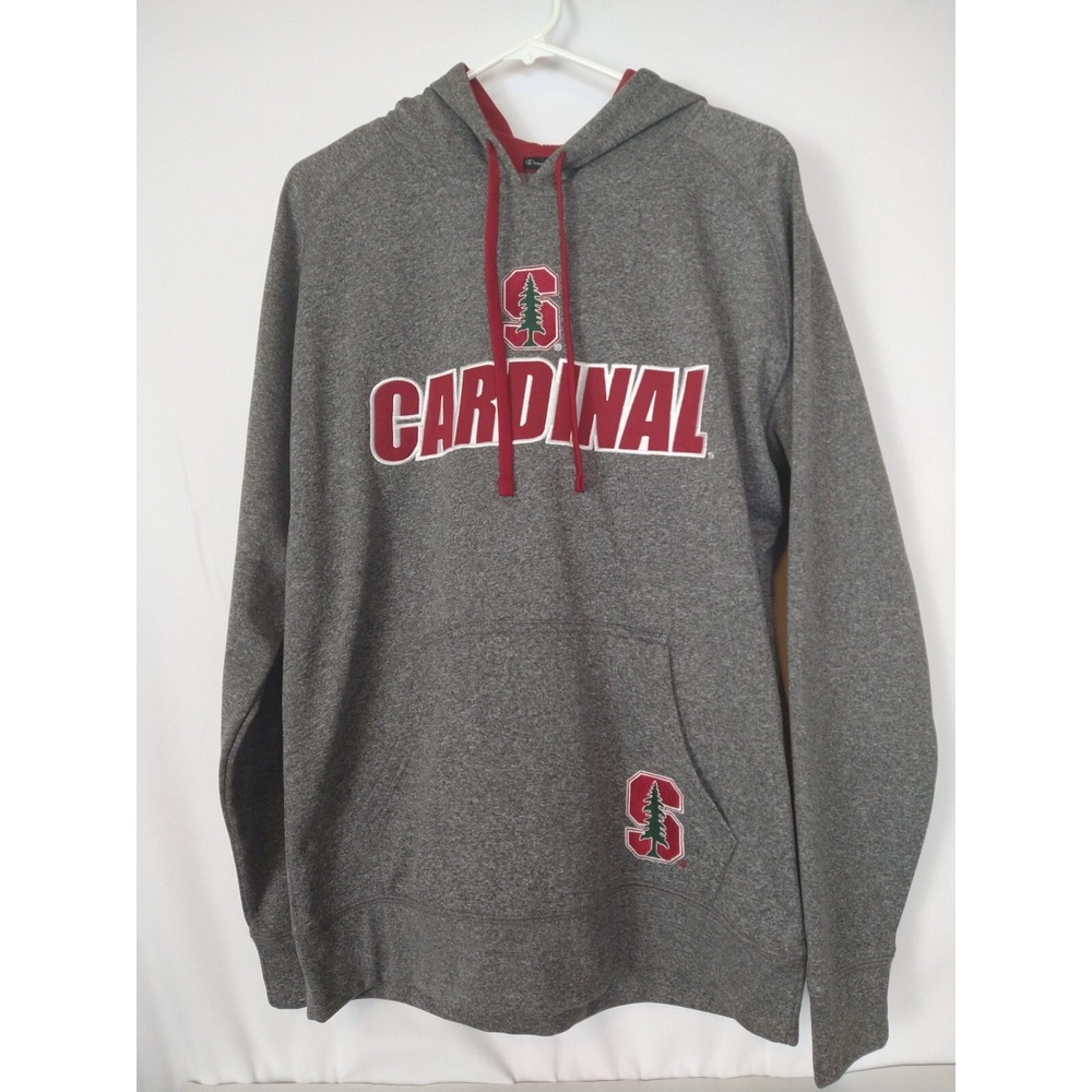 Men's Champion Elite Stanfard University Cardinals Gray Hooded Sweatshirt Medium